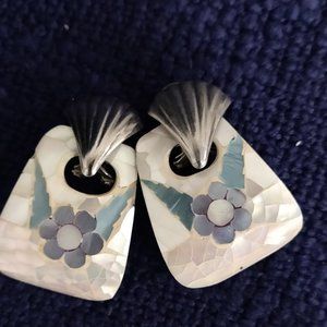 Mother Of Faux Pearl Clip On Earrings